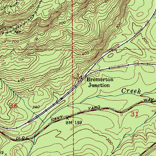 Topographic Map of Bremerton Junction, WA