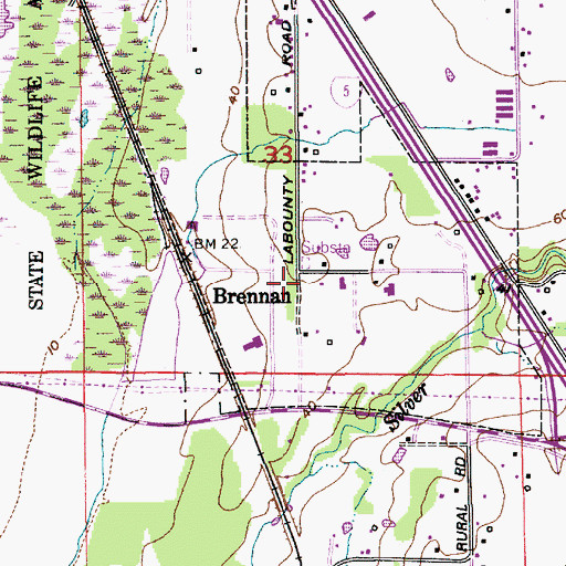 Topographic Map of Brennan, WA