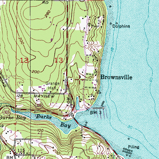 Topographic Map of Brownsville, WA