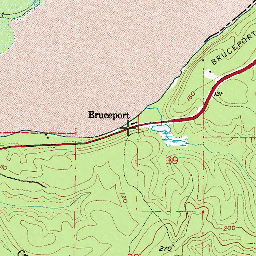Topographic Map of Bruceport, WA