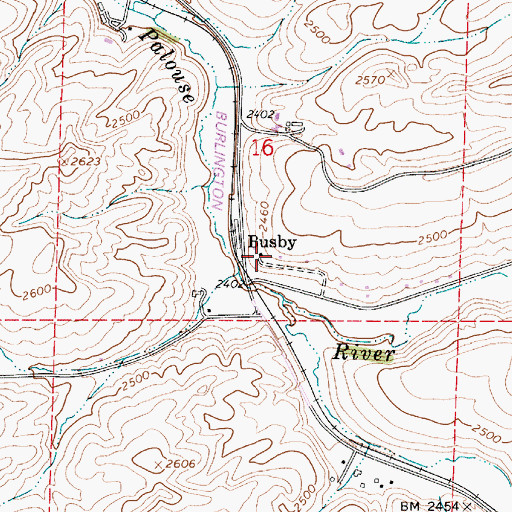 Topographic Map of Busby, WA