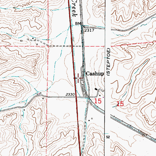 Topographic Map of Cashup, WA