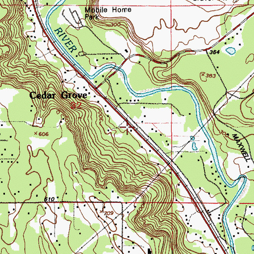 Topographic Map of Cedar Grove, WA