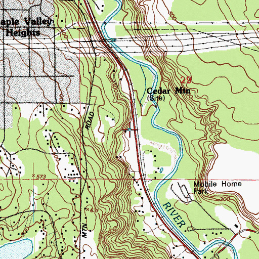 Topographic Map of Cedar Mountain, WA