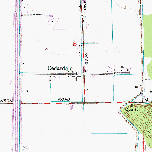 Topographic Map of Cedardale, WA