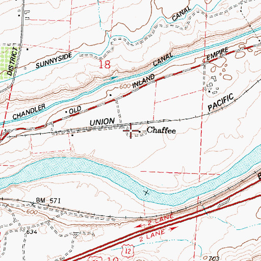 Topographic Map of Chaffee, WA