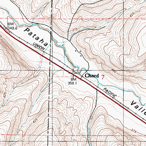 Topographic Map of Chard, WA