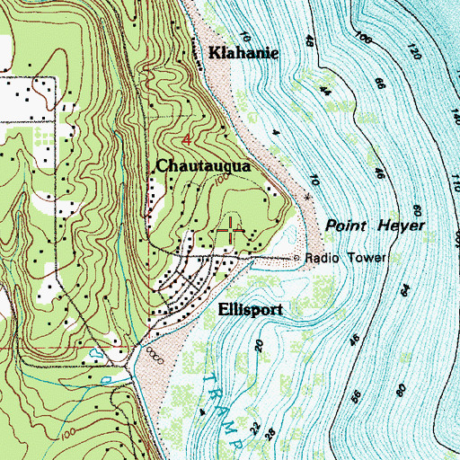 Topographic Map of Chautauqua, WA