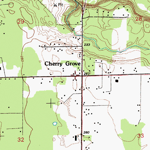Topographic Map of Cherry Grove, WA