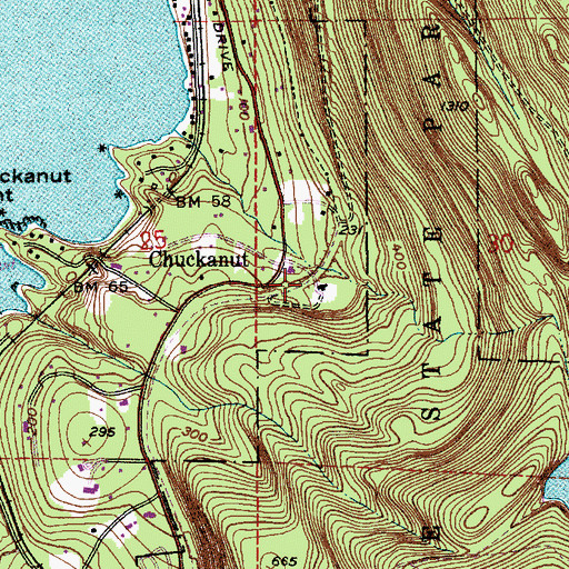 Topographic Map of Chuckanut, WA