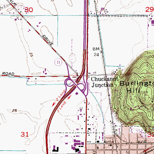 Topographic Map of Chuckanut Junction, WA
