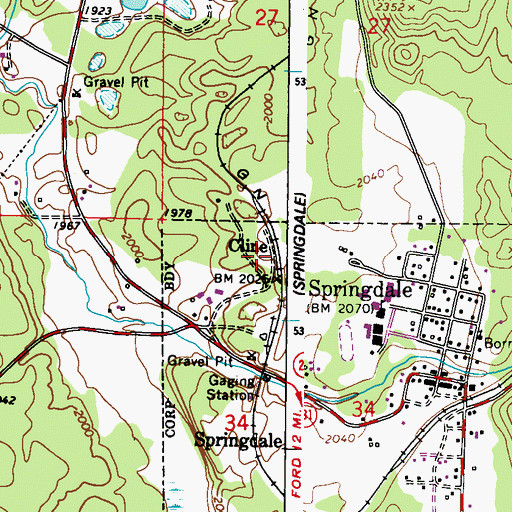 Topographic Map of Cline, WA