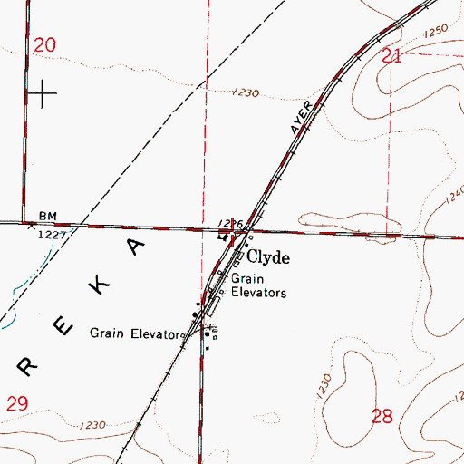 Topographic Map of Clyde, WA
