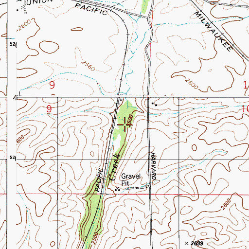 Topographic Map of Coey, WA
