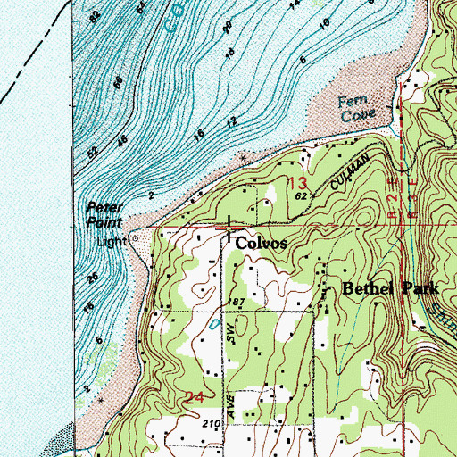 Topographic Map of Colvos, WA