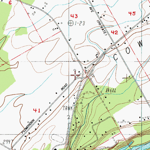 Topographic Map of Cowlitz, WA