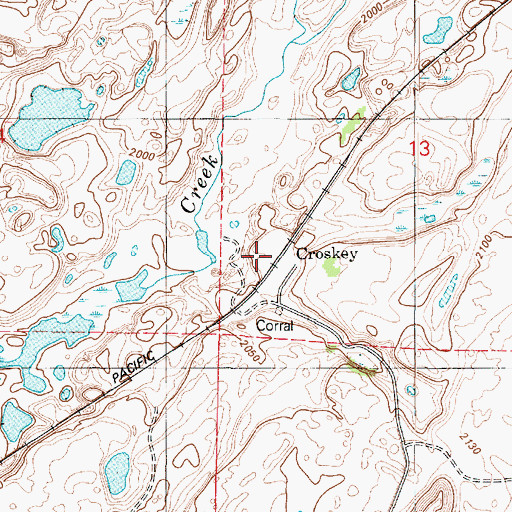 Topographic Map of Croskey, WA