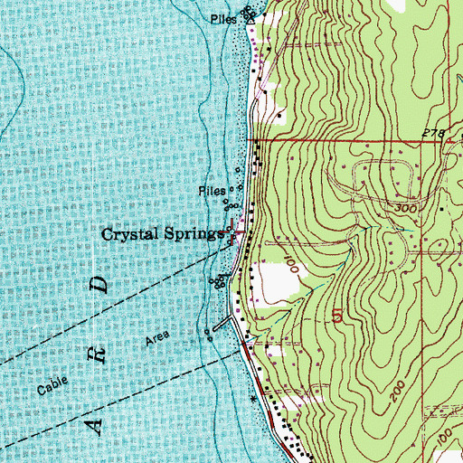 Topographic Map of Crystal Springs, WA