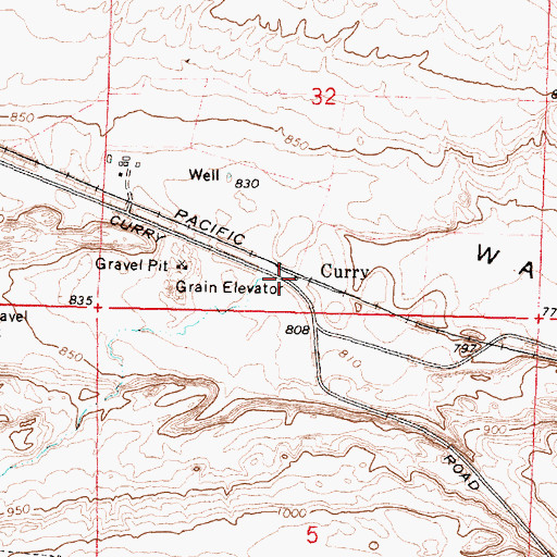Topographic Map of Curry, WA