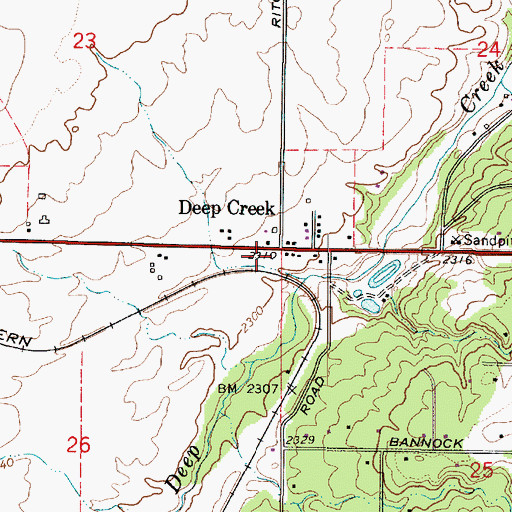 Topographic Map of Deep Creek, WA