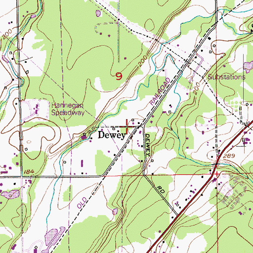 Topographic Map of Dewey, WA