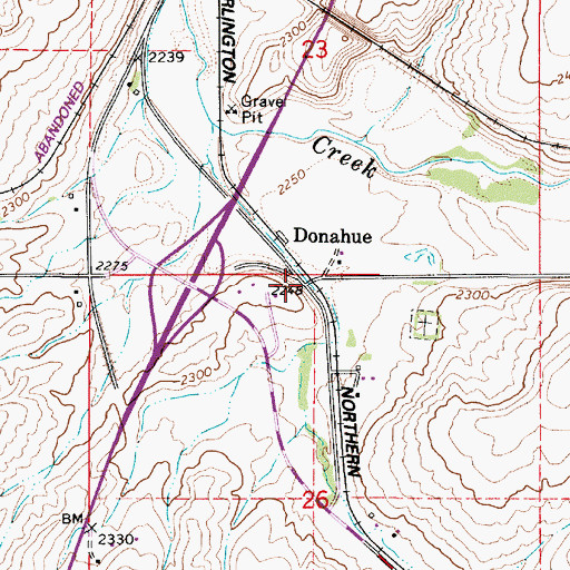 Topographic Map of Donahue, WA