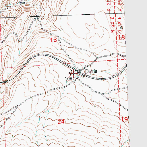 Topographic Map of Doris, WA