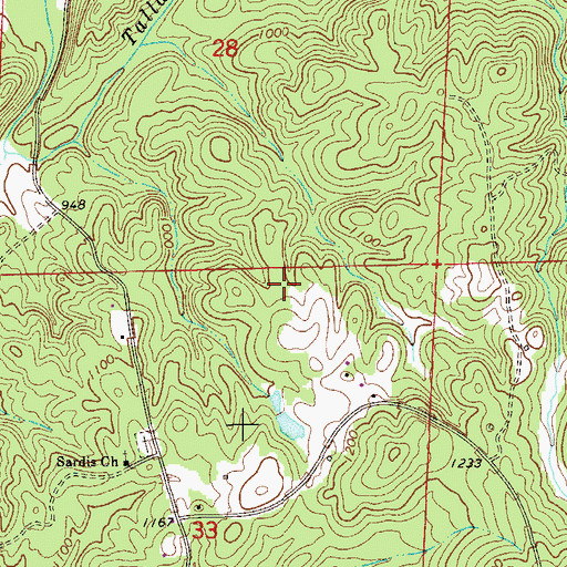 Topographic Map of Haraldson Mine, AL