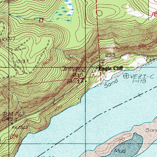 Topographic Map of Eagle Cliff, WA