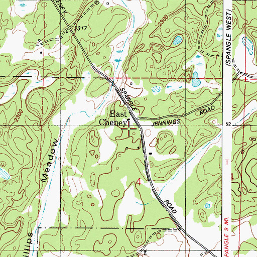 Topographic Map of East Cheney, WA