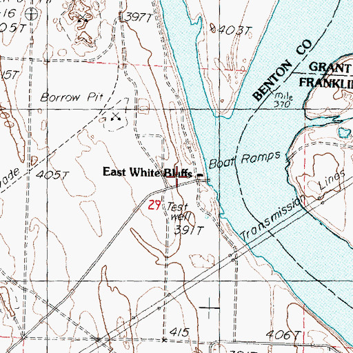 Topographic Map of East White Bluffs, WA