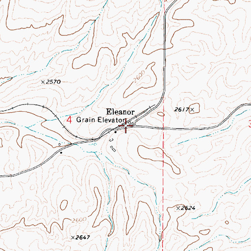 Topographic Map of Elanor, WA