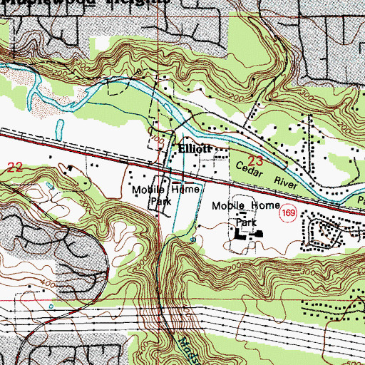Topographic Map of Elliott, WA