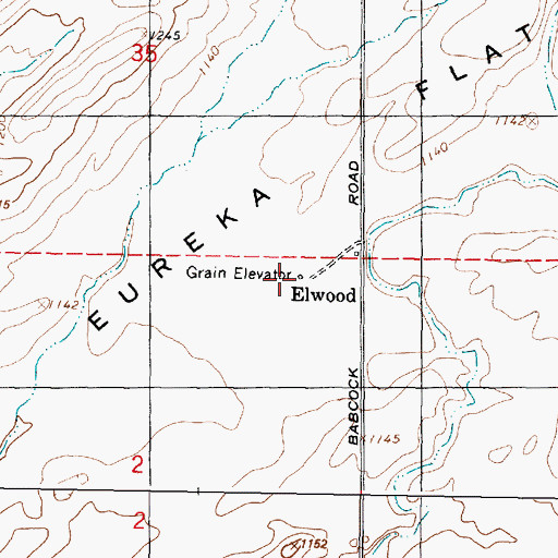 Topographic Map of Elwood, WA