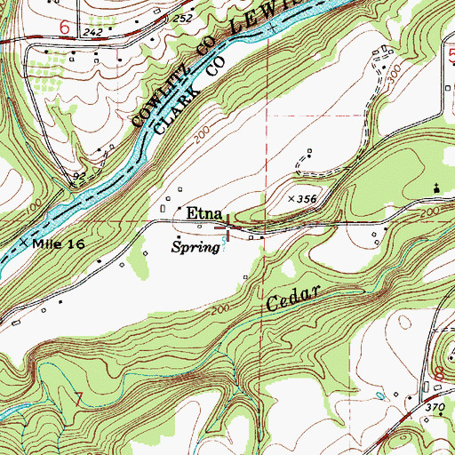 Topographic Map of Etna, WA