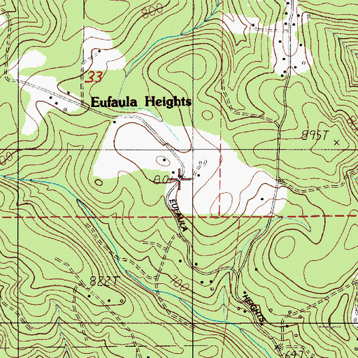 Topographic Map of Eufaula Heights, WA