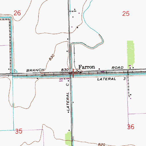 Topographic Map of Farron, WA