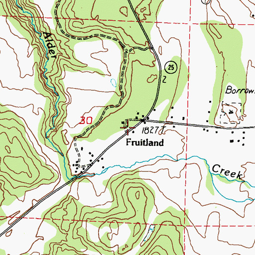 Topographic Map of Fruitland, WA