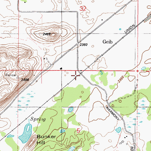Topographic Map of Geib, WA