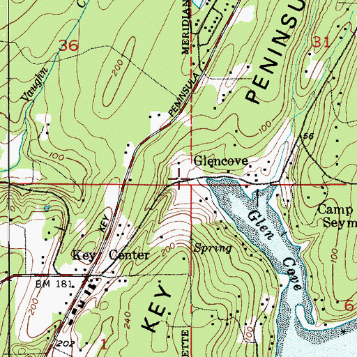 Topographic Map of Glencove, WA