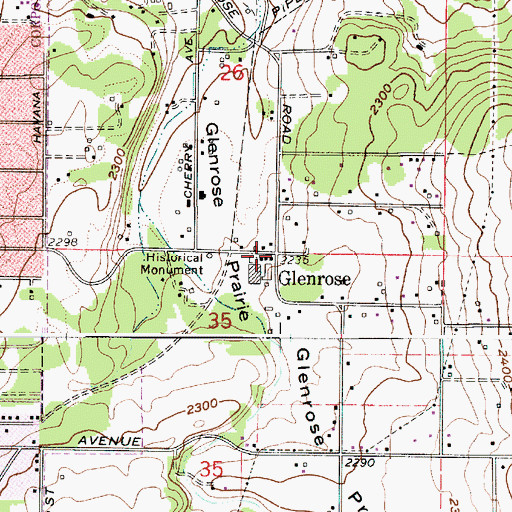 Topographic Map of Glenrose, WA