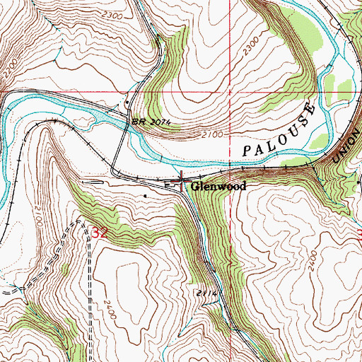 Topographic Map of Glenwood, WA