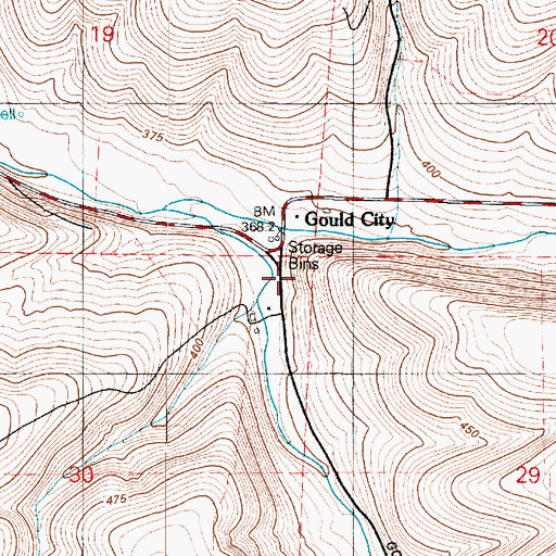 Topographic Map of Gould City, WA
