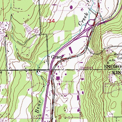 Topographic Map of Grace, WA