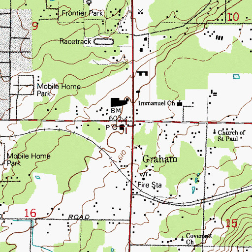 Topographic Map of Graham, WA