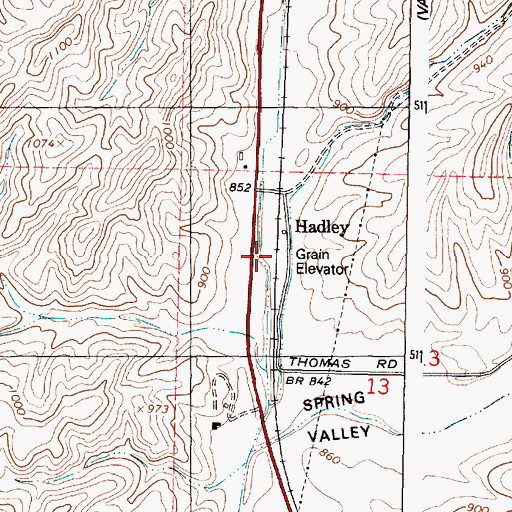 Topographic Map of Hadley, WA