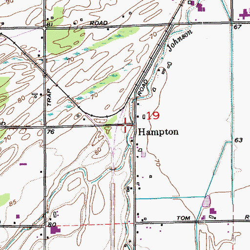 Topographic Map of Hampton, WA