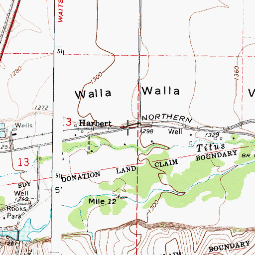 Topographic Map of Harbert, WA