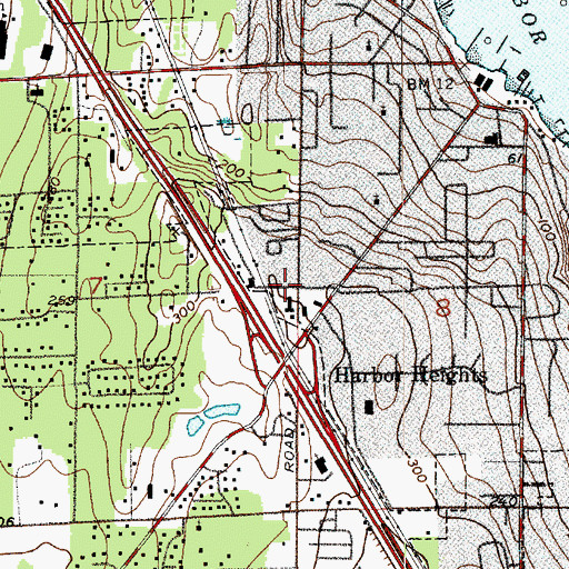 Topographic Map of Harbor Heights, WA