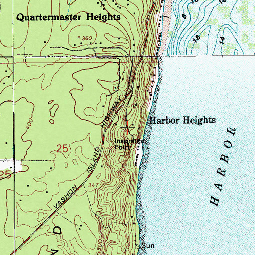 Topographic Map of Harbor Heights, WA